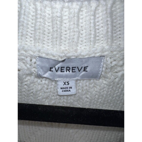 Evereve Sieve Bobble Cable Knit Sweater Womens XS Pullover white Fisherman - Picture 6 of 9